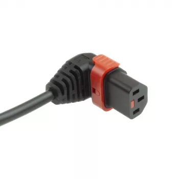 ACT maitinimo laidas IEC LOCK EL449S, CEE 7/7 (kampinis) – C13 IEC Lock (žemyn), 1 m, juodas