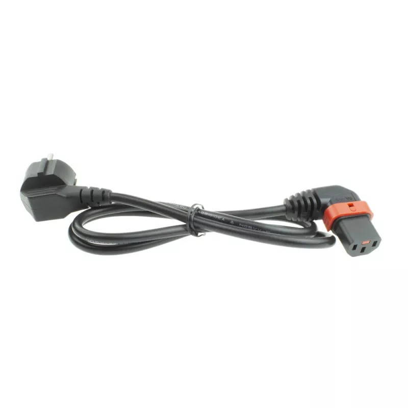 ACT maitinimo laidas IEC Lock EL455S, CEE 7/7 (kampinis) – C13 IEC Lock (kairysis kampinis), juodas, 3 m