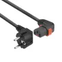 ACT maitinimo laidas IEC Lock EL446S, CEE 7/7 (kampuotas) – C13 IEC Lock (dešinysis kampas), 1 m, juodas