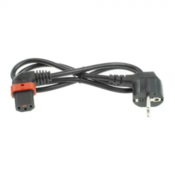 ACT maitinimo laidas su užraktu CEE 7/7 (kampuotas) - C13 IEC Lock (dešinys kampas) juodas 2 m, EL450S