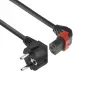 AC maitinimo laidas ACT Powercord CEE 7/7 (kampinis kištukas) - C13 IEC Lock (aukštyn kampinis) juodas 1 m, EL448S