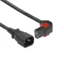 ACT maitinimo laidas su užraktu C14 - C13 IEC Lock (žemyn kampu) juodas 1 m, PC2044