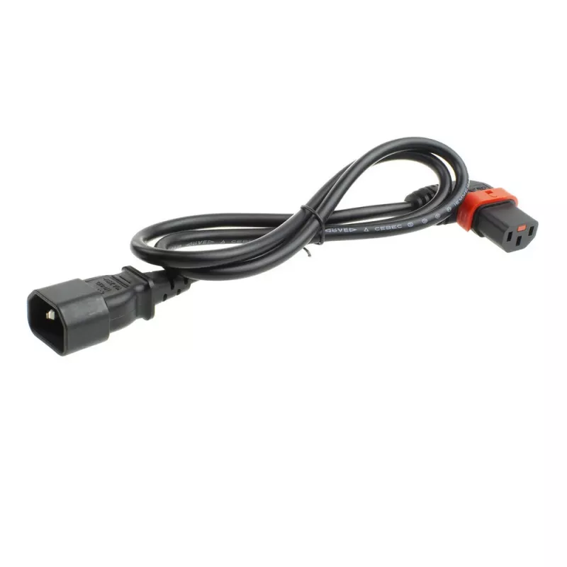 ACT maitinimo laidas IEC Lock C14 - C13 (kairėn lenktas) juodas 3 m, PC2050