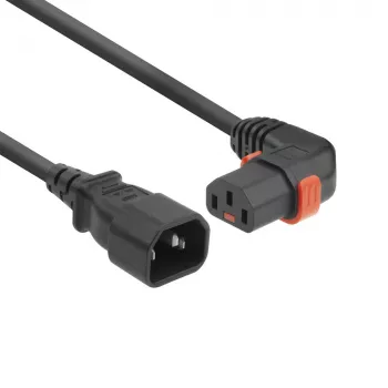 ACT maitinimo laidas C14 - C13 IEC Lock (stačiu kampu) juodas 2 m, PC2045