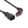 ACT maitinimo laidas su užraktu C14 - C13 IEC Lock (kampuotas aukštyn) juodas 1 m, PC2043