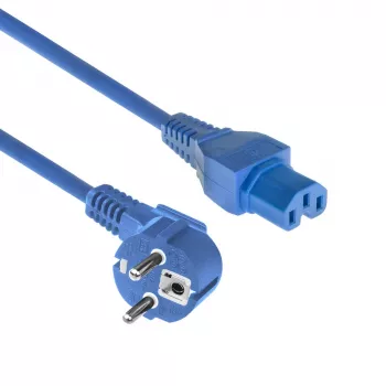 ACT maitinimo laidas CEE 7/7 kištukas kampuotas C15 mėlynas 1,5 m 230 V 10 A