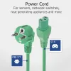 ACT Powercord tinklo laidas CEE 7/7 kištukas (kampuotas) - C15 žalias 1,5 m