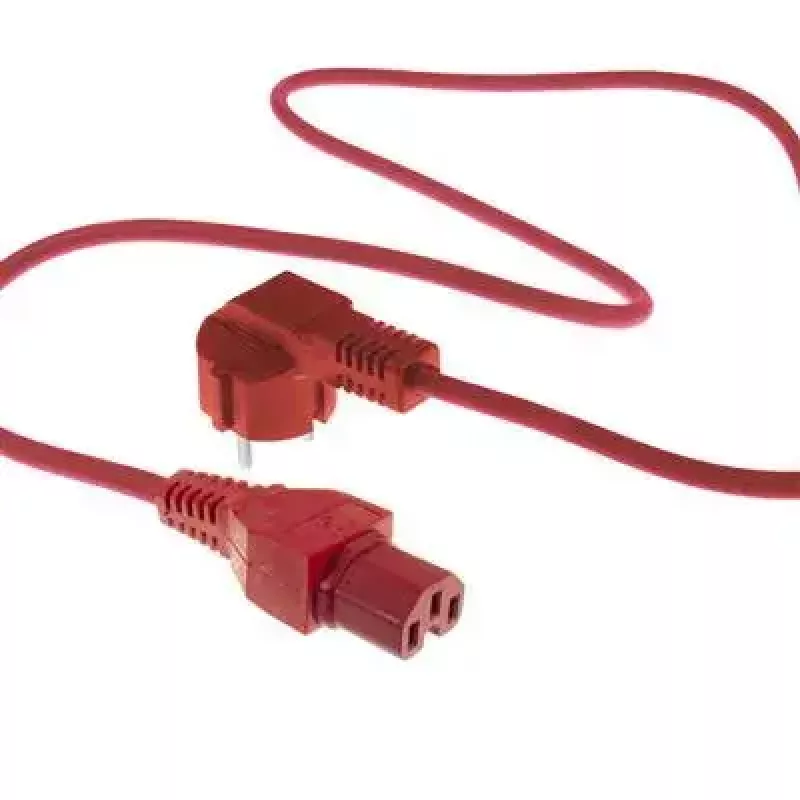 ACT maitinimo laidas CEE 7/7 kištukas kampuotas C15 raudonas 1 m 250 V 10 A