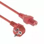ACT maitinimo laidas CEE 7/7 kištukas kampuotas C15 raudonas 1 m 250 V 10 A
