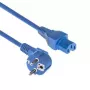 ACT Powercord tinklo laidas CEE 7/7 kištukas (kampuotas) - C15 mėlynas 1 m