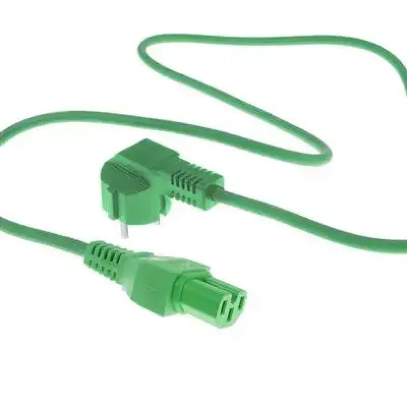 ACT maitinimo laidas CEE 7/7 kištukas kampinis C15 žalias 1 m 250 V 10 A