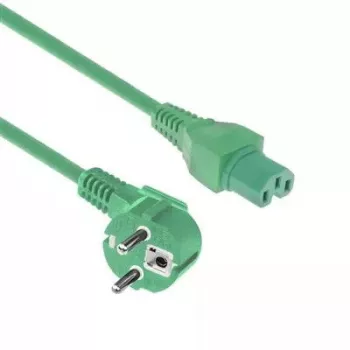 ACT maitinimo laidas CEE 7/7 kištukas kampinis C15 žalias 1 m 250 V 10 A