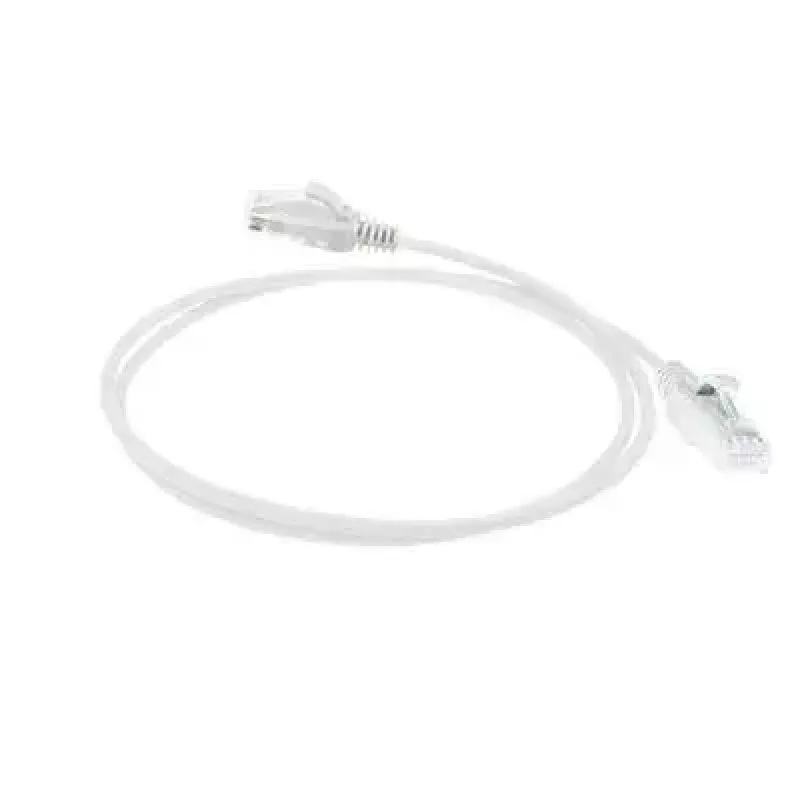 ACT White 5 m LSZH U/UTP CAT6 duomenų centro plonas lizdinis kabelis su apsauga nuo užkabinimo ir RJ45 jungtimis