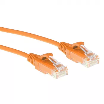 ACT Orange 7 m LSZH U/UTP CAT6 duomenų centro plonas pataisinis kabelis su apsauga nuo užkabinimo ir RJ-45 jungtimis