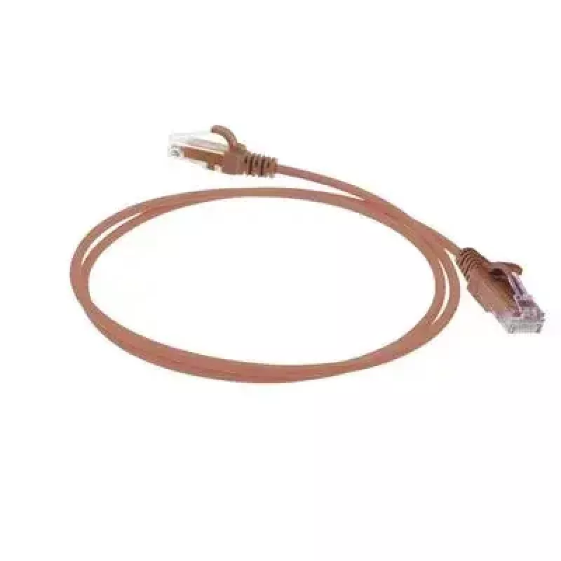 ACT Brown 2 m LSZH U/UTP CAT6 duomenų centro plonas šuolinis kabelis su apsaugotais RJ45 jungtimis