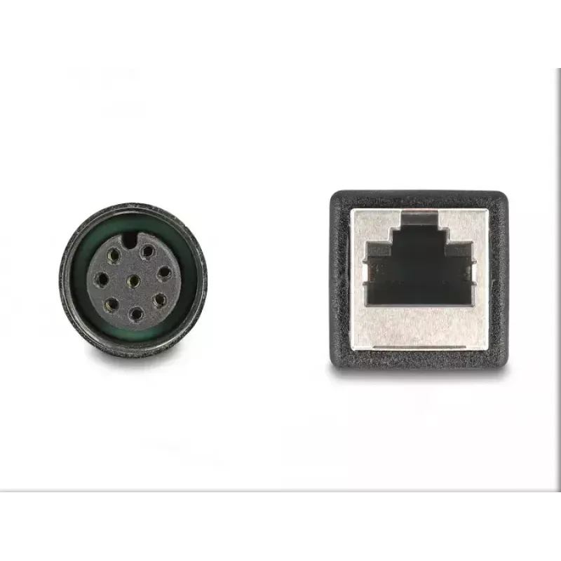 DeLOCK M12 adapterinis kabelis A-koduotas 8 kontaktų moteriškas į RJ45 moterišką 50 cm
