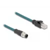 DeLOCK M12 adapterio kabelis A-coded 8 pin kištukas į RJ45 kištuką 0,5 m