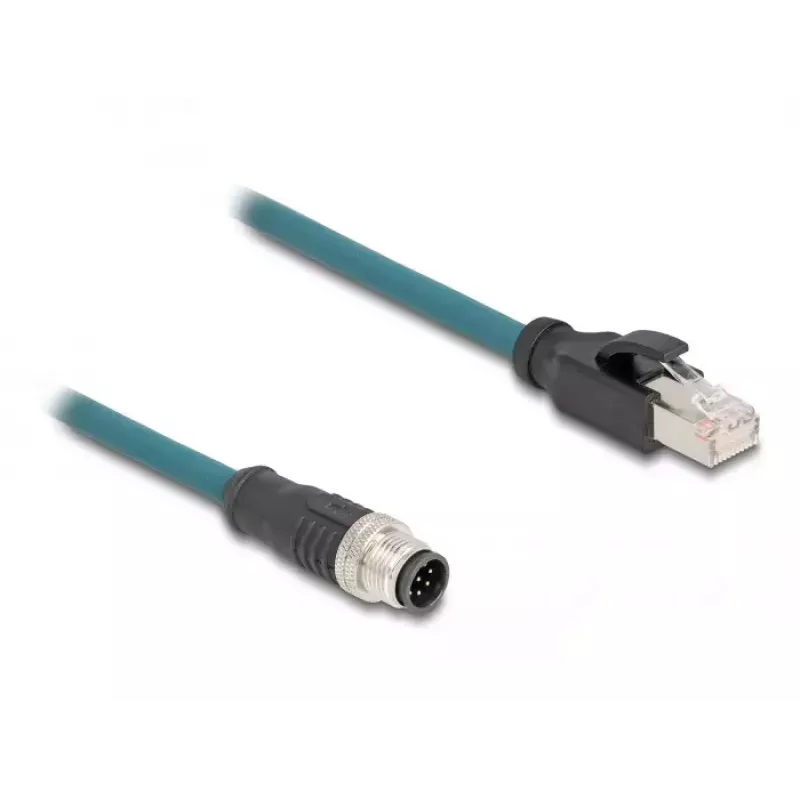 DeLOCK M12 adapterio kabelis A-coded 8 pin kištukas į RJ45 kištuką 0,5 m