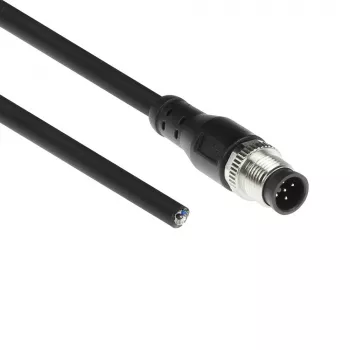 ACT Industrial 3.00 m jutiklio kabelis M12A 5 kontaktų kištukas į atvirą galą, Superflex Xtreme TPE, ekranuotas