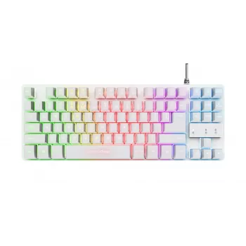 Trust GXT 833W Thado klaviatūra, žaidimų, USB, QWERTZ, balta