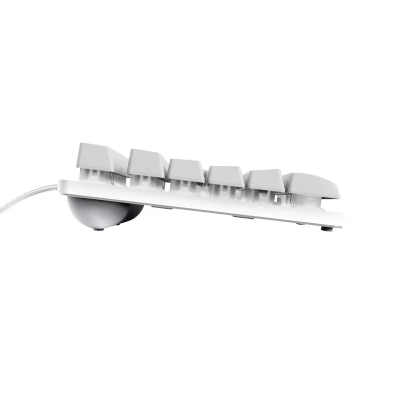 Trust GXT 833W Thado klaviatūra, žaidimų, USB, QWERTZ, balta