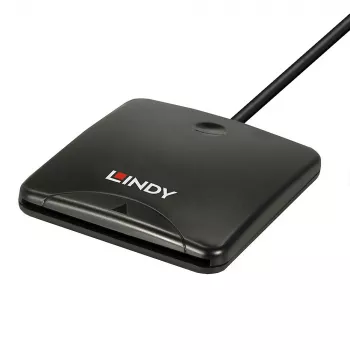 Lindy USB 2.0 išmaniosios kortelės skaitytuvas, USB, juodas, 1,2 m, 480 MB/s