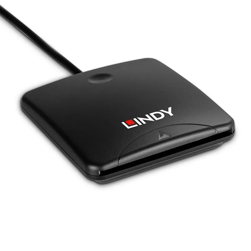 Lindy USB 2.0 išmaniosios kortelės skaitytuvas, USB, juodas, 1,2 m, 480 MB/s