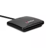 Lindy USB 2.0 išmaniosios kortelės skaitytuvas, USB, juodas, 1,2 m, 480 MB/s