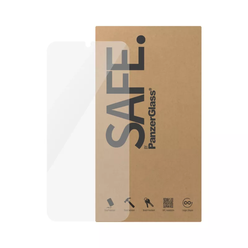 PanzerGlass SAFE. apsauginis stiklas Samsung Galaxy A25 5G Ultra-Wide Fit atsparus įbrėžimams ir smūgiams