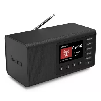 Asmeninis radijo imtuvas Hama DR1001 DAB DAB+ FM 5W TFT ekranas