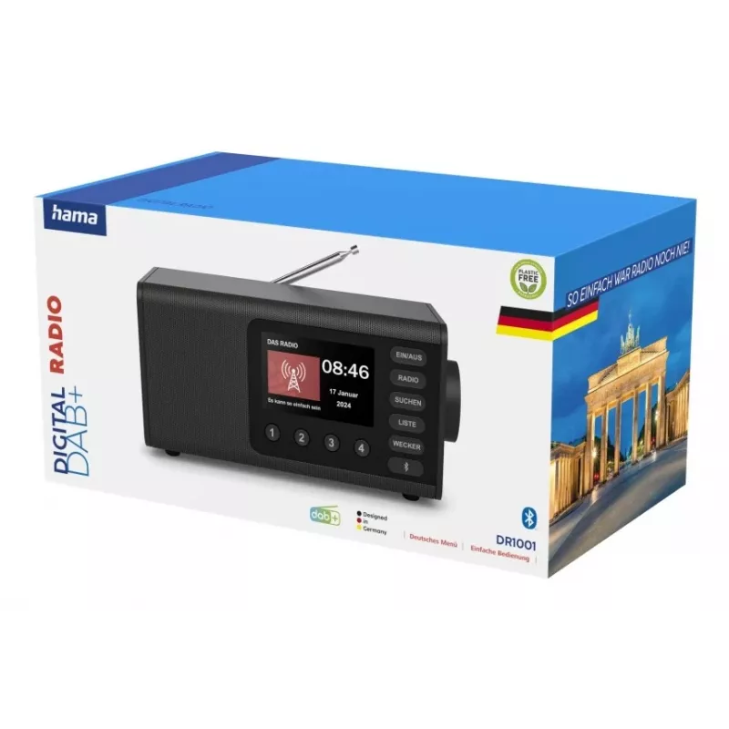 Asmeninis radijo imtuvas Hama DR1001 DAB DAB+ FM 5W TFT ekranas
