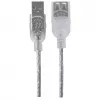 Manhattan USB-A ilginimo kabelis, 1,8 m, kištukas / lizdas, 480 Mbps (USB 2.0), sidabrinis