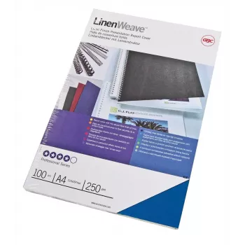GBC LinenWeave įrišimo viršeliai 250gsm A4 karališkai mėlyni (100 vnt.)