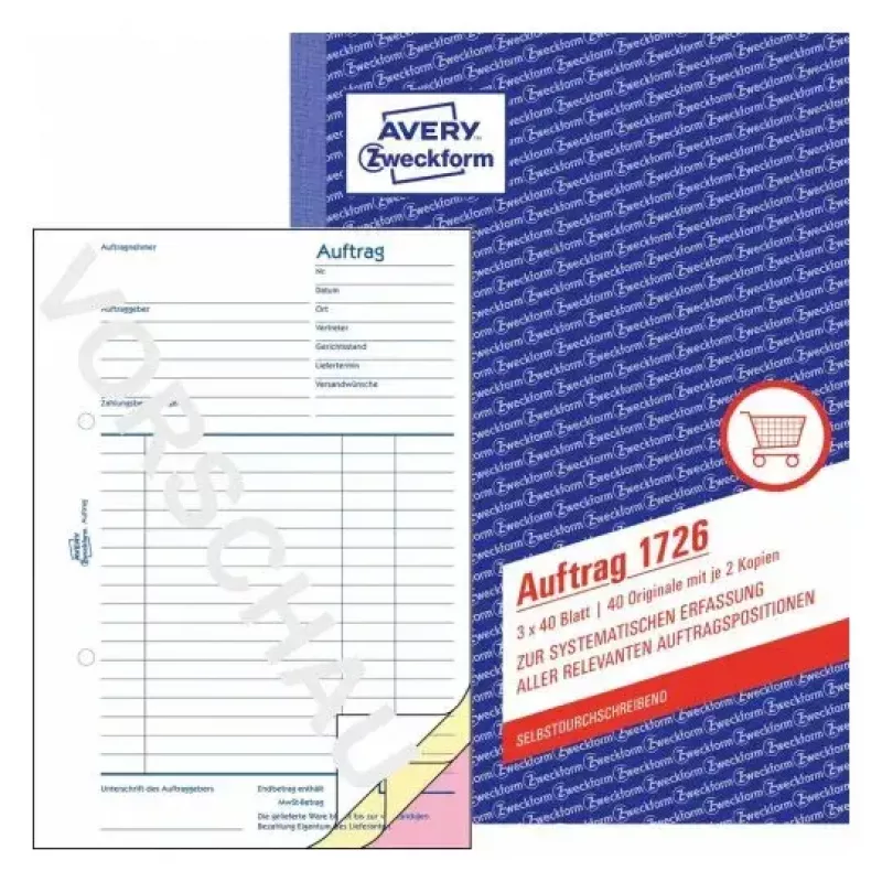 Apskaitos knyga AVERY 1726 A5 40 lapų