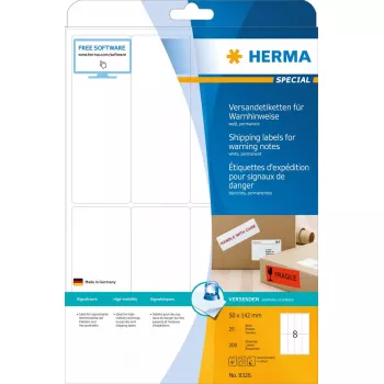 Įspėjamasis lipdukas siuntai HERMA 8326