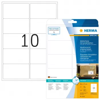 Siuntos etiketės HERMA 8330 A4 99,1x57 mm balta, stipraus sukibimo, matinė plėvelė