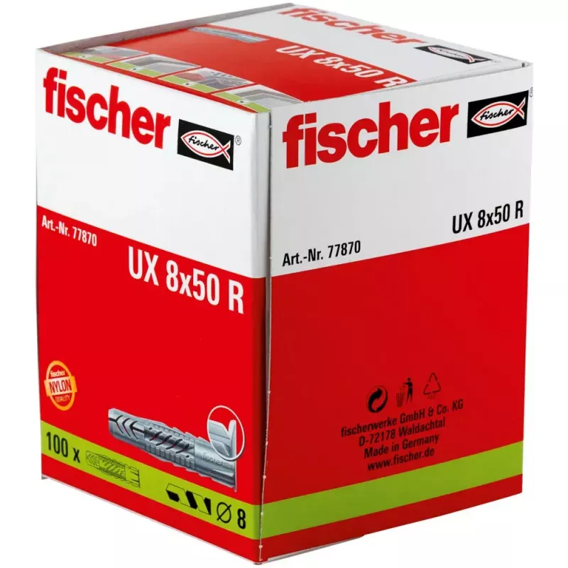 Sieninis kaištis Fischer UX 8x50 mm 77870 (100 vnt.)