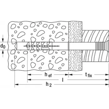 Fischer Hammerfix N 6 x 40/10 S plieninis vininis kaištis su įgilinta galvute