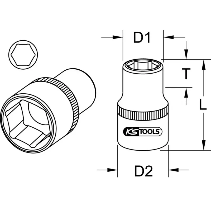 KS Tools 917.1410 1/4 inch pavaros lizdas 1 galvutė 13g