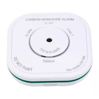 Anglies monoksido detektorius Olympia 6121 – CO, 85 dB signalas, maitinamas AAA 1,5 V baterijomis, baltas