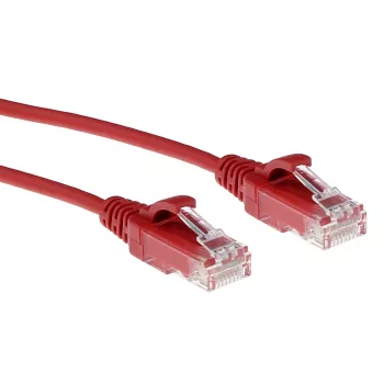 ACT Red 5 m LSZH U/UTP CAT6 plonas duomenų centro jungiamasis kabelis su apsauginiais RJ45 kištukais