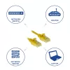 ACT Yellow 0.5 m LSZH U/UTP CAT6 duomenų centro plonas pataisinis kabelis su apsauga nuo užkabinimo ir RJ45 jungtimis
