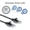 ACT Black 3 m LSZH U/UTP CAT6 plonas laidas duomenų centrui, be užkliuvimo, su RJ45 jungtimis