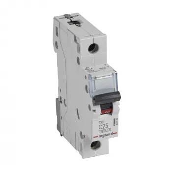Legrand TX3 automatinis jungiklis C charakteristika 1 polius 25 A 6 kA