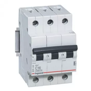 Legrand RX3 automatinis jungiklis Miniatiūrinis automatinis jungiklis C charakteristika 3 polių 16 A 6 kA