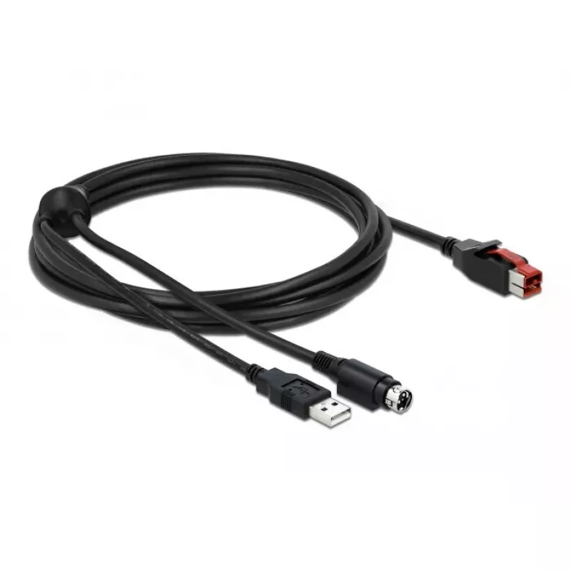 PoweredUSB kabelis DeLOCK 85942 3 m USB Type-A Mini-DIN 3 kontaktų