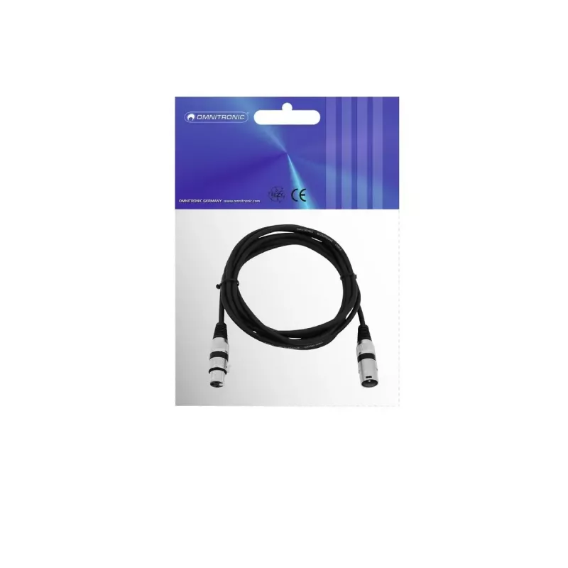 Audio kabelis XLR 3 kontaktų Omnitronic 3022047N 3 m Juodas