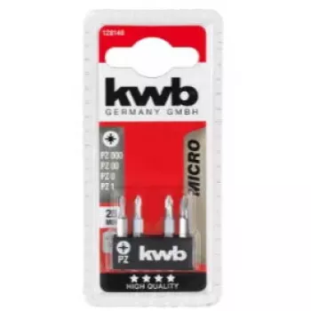 KWB 128140 sukimo antgalių rinkinys – 4 vnt., Pozidriv PZ0 ir PZ1, 28 mm