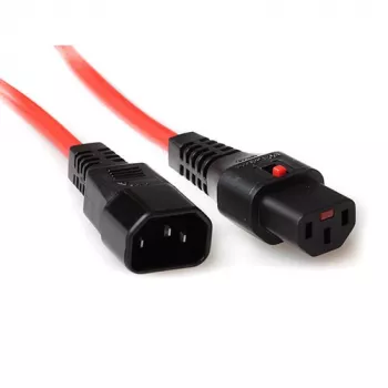 ACT maitinimo laidas su užraktu C13 IEC Lock C14 raudonas 3 m PC1387 230 V 10 A