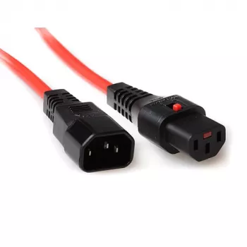 ACT Powercord C13 IEC Lock C14 raudonas 1,5 m 10 A 230 V